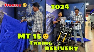 Finally taking delivery MT 15 Monster Edition 🙂  new model 2024🙂 with new feature  youtube income [upl. by Suedaht]