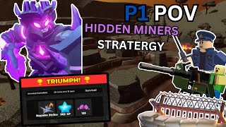 Hidden Miners  Hidden wave stratergy P1 POV  Tower Defense Simulator [upl. by Haim]