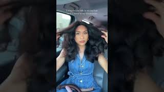 Heatless curls in the car🚘 curls heatlesscurls car travel hairhack hairtips shorts beauty [upl. by Nerita]