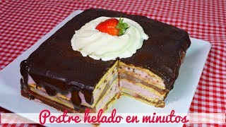 Postre helado FÁCIL receta de verano torta helada [upl. by Wesa]