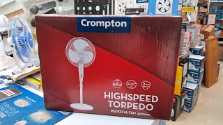 400 mm Crompton torpedo high speed pedestal fan black color 16quot [upl. by Ikcin681]