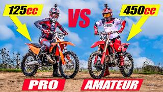 Pro on 125cc 2 Stroke vs Amateur on 450 4 Stroke [upl. by Schaefer803]