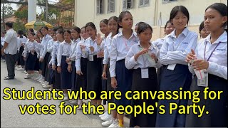 Cambodian parliamentary election the Peoples Party mobilized students to canvass for votes [upl. by Irmo]