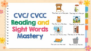 CVC Reading Practice  Sight Words for Grade 1  quotin on and atquot [upl. by Aerbua530]