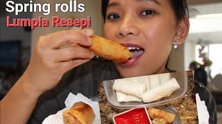 Resep buat Lumpia Bihun Ayam Enak Renyah  tasty Spring rolls recipe [upl. by Enitsyrk268]