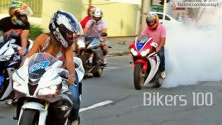 BIKERS 100  Best of Superbikes Sounds Wheelie and Burnout Ultimate Compilation [upl. by Virg207]