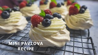 Mini Pavlova Recipe  No talk cooking  Meringue mini cake [upl. by Lechar897]