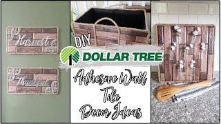 DOLLAR TREE DIY  ADHESIVE WALL TILE  DECOR IDEAS 2020 [upl. by Jordain]