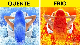 DESAFIO RADICAL QUENTE VS FRIO  Garota Fogo X Água Foram Adotadas Truques para pais por 123 GO [upl. by Areikahs]