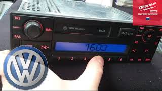 VOLKSWAGEN AUTORADIO BETA ENTER RADIO CODE GOLF JETTA PASSAT [upl. by Sarat407]