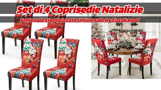 Set di 4 Coprisedie Natalizie  Schienale Elasticizzato Universale by Eozakavod [upl. by Ahsenwahs]