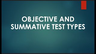 Subjective and Objective Test Types Definition [upl. by Ardisi444]