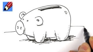 How to draw a Piggy Bank [upl. by Anyaj]