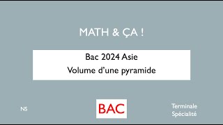 bac2024 Asie volume dune pyramide [upl. by Anatol]