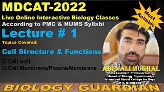 Lecture 1 MDCAT 2022 Biology Preparation Series Cell Structure amp Function Part1 PMC  NUMS [upl. by Sorci]