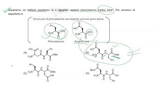 Aspartame an artificial sweetener is dipeptide aspartyl phenylalanine methylester JeeADVANCED2024 [upl. by Kendricks]