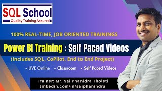 Power BI Training  Self Paced Videos Includes SQL CoPilot End to End Project From sqlschool [upl. by Tsiuqram]