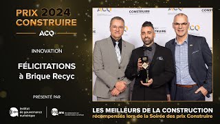 Brique Recyc – Prix Construire 2024  Innovation [upl. by Mella]