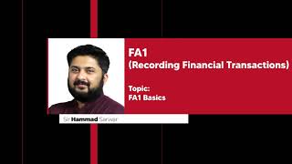 ACCA I FA1 I Recording Transactions I Accounting Basics I By Sir Hammad Sarwar [upl. by Aynatal]