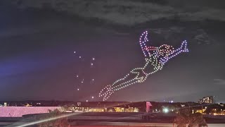 Disney Springs Dreams that soar drone light show 2024 shot from level 5 of the orange garage [upl. by Herzog]