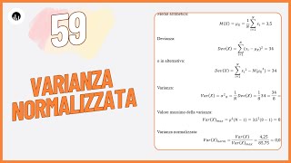 STATISTICA 59  Esercizio sulla varianza normalizzata [upl. by Ciapas]