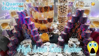 1 Quarter Challenge High Limit Coin Pusher [upl. by Judson845]