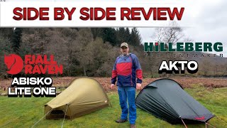 FJALLRAVEN V HILLEBERG  SIDE BY SIDE TENT REVIEW  ABISKO LITE 1 V AKTO [upl. by Asseret393]