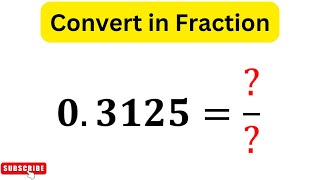 03125 as a fraction  Convert 03125 in Fraction  Learn From Basics [upl. by Anait]