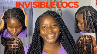 INVISIBLE LOCS TUTORIAL  RELAXED HAIR EDITION Brazillian wool  The Amazon Deb [upl. by Jr537]