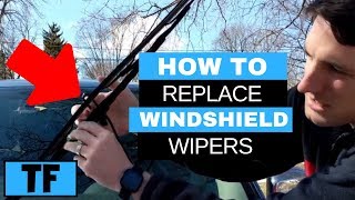 How To Replace Windshield Wipers Car Minivan Replacing Wiper Blades Chrysler Dodge Caravan [upl. by Ellehcan]