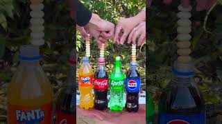 “Mentos vs Coke Fanta Sprite Pepsi  how do the drinks react” 😱 cokevsmentos experiment [upl. by Ohploda]