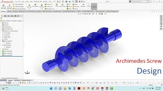 Solidworks Tutorials For Mechanical Engineering  Archimedes Screw Design in Solidwork [upl. by Ojaras]