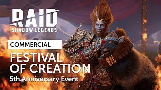 RAID Shadow Legends  5th Anniversary Event  Festival of Creation Official Commercial [upl. by Garik193]