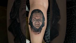 HERES JOHNNY 😱 HyperRealistic Portrait Tattoo Appointment link in bio  Graves Broderick Tattoo [upl. by Ydna]