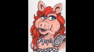 Sketching Red Piggy Sonja at 10x [upl. by Mairb]