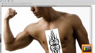 Photoshop tutoriel  Ajouter un tatouage [upl. by Einaled6]