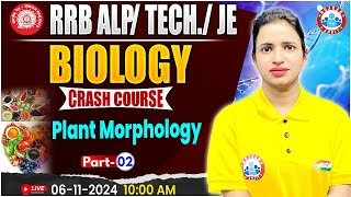 RRB ALP Technician Science Class  RRB JE Science  Plant Morphology 2  Biology For Railway Exams [upl. by Akaenahs718]