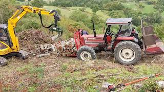 Fiatagri 10090 amp JCB 8060 ESBOSCO FORESTALE [upl. by Lokim]