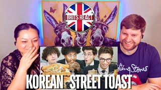 NEW BRITS REACT  British Highschoolers try Korean Street Toast  BLIND REACTION [upl. by Assirolc]