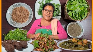 THOIDING perilla seeds asubaYongchak mapal flower of stink bean SINGJU  Manipuri home cooking [upl. by Angelis]