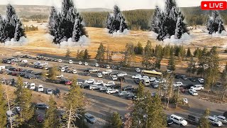 Terrifying The Massive Eruption of the 2nd Giant Geyser in Yellowstone Park Visitors are Shocked [upl. by Ettennal]