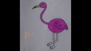 easy drawing for kids  how to draw a flamingo [upl. by Esaj795]