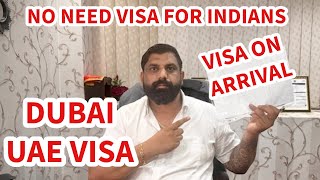 URGENT  Dubai Visa on Arrival for Indians Enter UAE without Visa बिना वीसा दुबई dubaivisanews [upl. by Aneekas706]