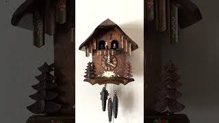 Vintage Swiss Chalet style cuckoo clock Made in W Germany 1986 Edelweiss amp Der Froliche Wanderer [upl. by Kimber]