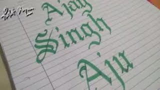 How to write with chisel tip marker calligraphy  calligraphy with marker  quotAjay Singh Ajuquot [upl. by Wernher]