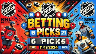 Top Free NHL Picks amp Predictions for 111924 – Best Bets Today [upl. by Naicad]