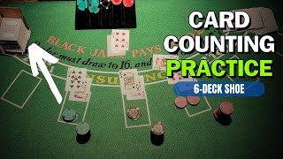 Card Counting Practice with 6 Deck Shoe [upl. by Clymer495]