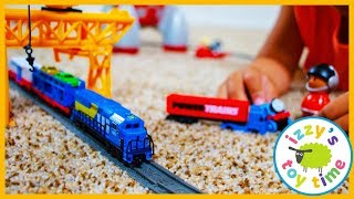 Toy Trains  POWER TRAINS CRANE CITY SUPER SET [upl. by Ondrej562]