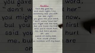 Madison Beer  Reckless Lyrics madisonbeer lyrics fyp shorts shortsfeed [upl. by Ennyletak]