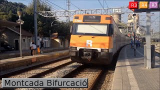 Rodalies Barcelona  Montcada Bifurcació R3  R4  R7  R12  Renfe Civia  447 [upl. by Sirrot]